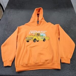 Khalid Free Spirit Tour Hoodie Mens Large Orange Van Graphic Fleece Pullover